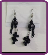 Earrings 001 - Black Earrings with Chain