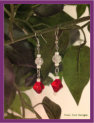 Earrings 004 - White and Red Earrings