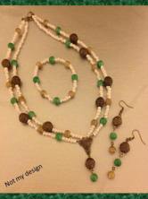 Necklace Set 002 - Green and Beige NS