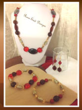 Necklace Set 018 - Red and Brown NS