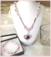 Necklace Set 034 - Pink Flower NS
